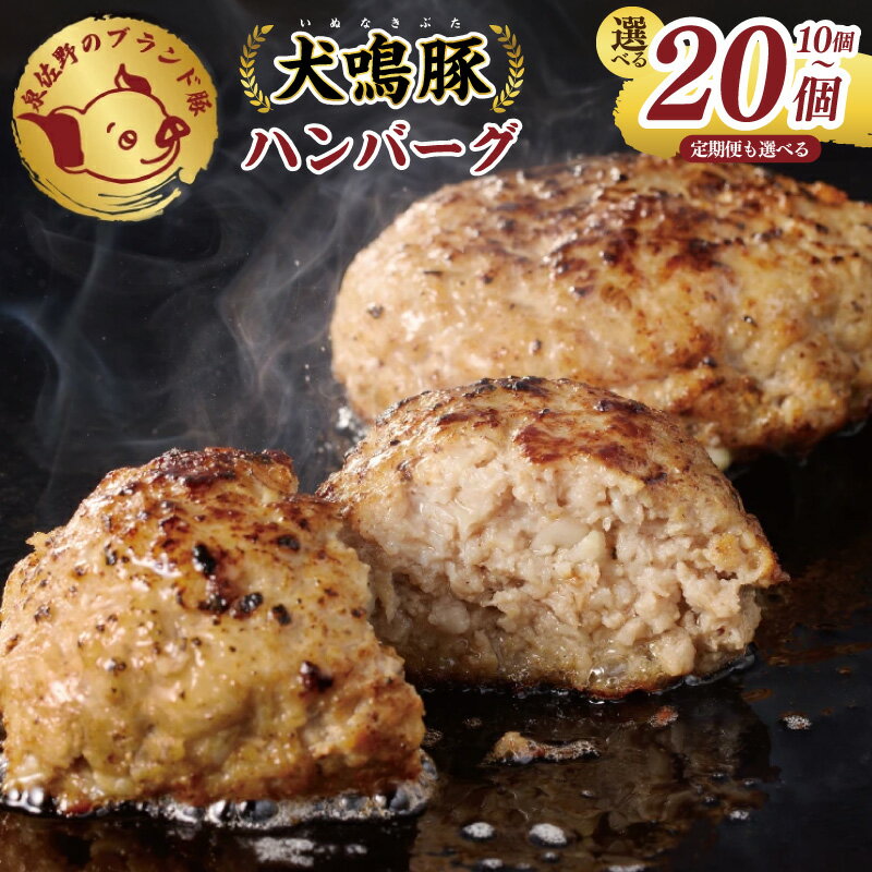 【ふるさと納税】犬鳴豚の手作りプレミアムハンバーグ 合計 10個 / 20個 定期便 3回 6回 国産 豚肉 泉佐野ブランド豚 犬鳴豚 手作り ハンバーグ 冷凍 焼くだけ 簡単調理 大阪府 泉佐野市 送料無料 肉の泉佐野