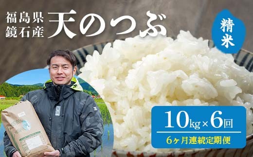 
            〈先行予約 2026年産米〉【米の定期便】福島県鏡石町産 和田農園「天のつぶ」精米10kg 6か月連続 F6Q-449
          