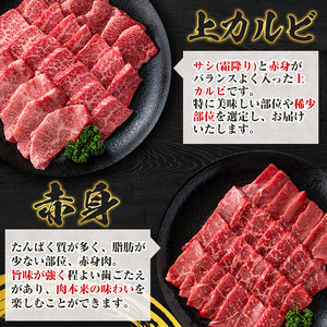 s302-f 【父の日発送】さつま福永牛 鹿児島黒毛和牛焼肉セット！(上カルビ320g・赤身320g・計640g) 鹿児島 国産 九州産 黒毛和牛 牛肉 焼肉 カルビ 赤身 贈り物 父の日 プレゼント