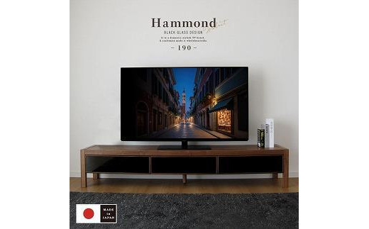 
190幅 TVボード ウォールナット 国産 日本製 大川家具 完成品 天然木 木製 無垢 テレビ台 おしゃれ スタイリッシュ ローボード ロータイプ ブラウン 茶
