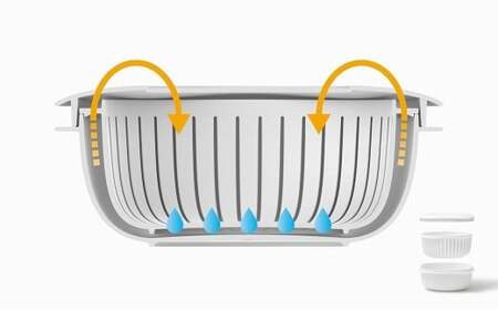 蒸気であたためる冷凍ごはん容器　6個組【5色から好きなカラーを選べる】 ホワイト / 奈良県 葛城市 容器 プラスチック ライクイット 冷凍ご飯 ザル型【like092-1】