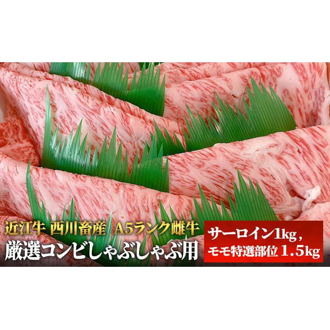 【最短1週間発送】 A5ランク 近江牛 肉 しゃぶしゃぶ 牛肉 雌牛 ステーキ 厳選コンビしゃぶしゃぶ用 ふるさと納税 サーロイン お肉 モモ ブランド牛 黒毛和牛 滋賀県 豊郷町