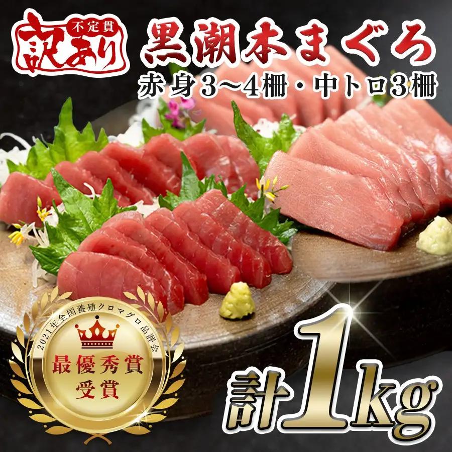 【訳アリ】養殖本マグロ 赤身･中トロ 1kg 黒潮本まぐろ 不定貫 刺身用 小分け 海鮮 産地直送