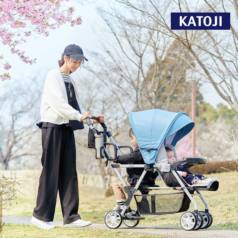 
            125-10_ベビーカー 二人でゴー リミテッド（ブルー＆シルバー）｜カトージ KATOJI ブランド 子育て お出かけ 2人乗り 二人乗り お散歩 子ども 子供 旅行 キッズ 兄弟 姉妹 コンパクト スタイリッシュ おしゃれ 赤ちゃん ベビー ベビーカー 2人でゴー リミテッド ブルー シルバー レインカバー
          