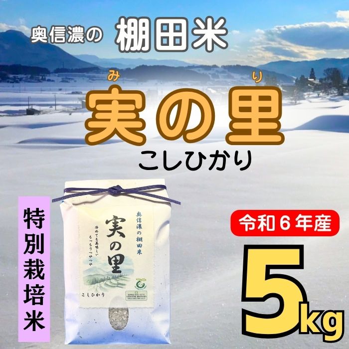【ふるさと納税】 [令和6年産] 特別栽培米 『奥信濃の棚田米 実の里』 こしひかり 精米 5kg(6-59C)【 米 コシヒカリ こしひかり 新米 予約 長野県 飯山市 ギフト プレゼント 父の日 母の日 敬老の日 お歳暮 御歳暮 令和6年 2024年】
