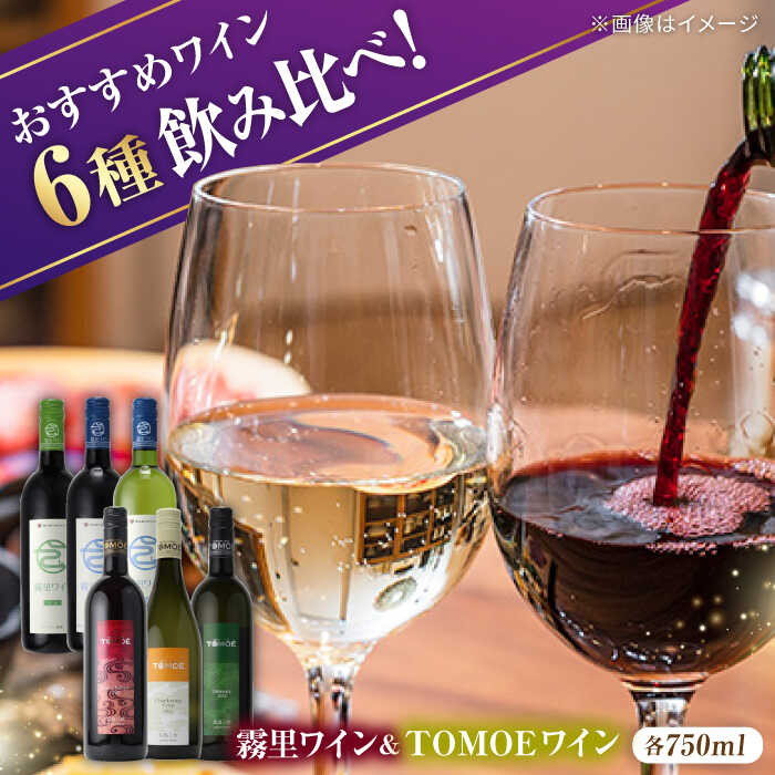 【ふるさと納税】霧里ワイン＆TOMOEワイン おすすめ6本セット ワイン 赤ワイン 白ワイン 甘口 辛口 飲み比べ ワインセット 三次市 / 広島三次ワイナリー[APAZ036]