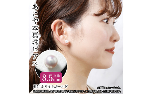 あこや本真珠ピアス　真珠8.5mm　K14ホワイトゴールド