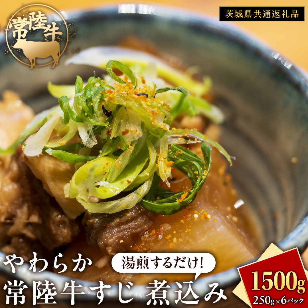 【ふるさと納税】やわらか 常陸牛 すじ 煮込み 250g × 6パック (計 1500g )【茨城県共通返礼品】 牛すじ 牛肉 肉 和牛 にく 牛すじ肉