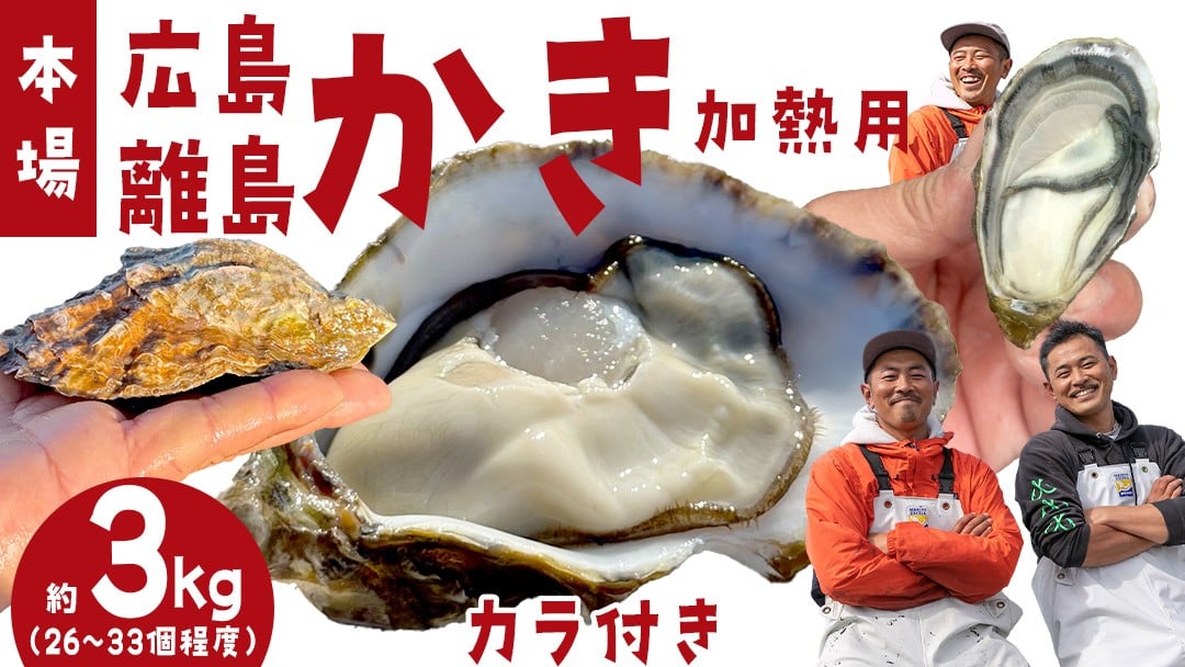 
            [12〜2月発送]広島の離島から届く牡蠣 約3kg (加熱用) 26〜33個程度 先行予約 ナイフ・軍手付き 牡蠣 殻付き かき 牡蠣 殻付 広島産 カキ 牡蠣 バーベキューBBQ  瀬戸内 大崎上島
          