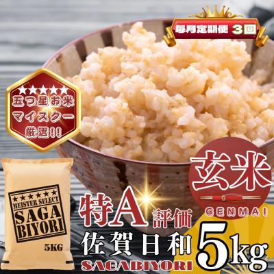 ふるさと納税 基山町 【毎月定期便】【玄米】さがびより5kg(基山町)全3回
