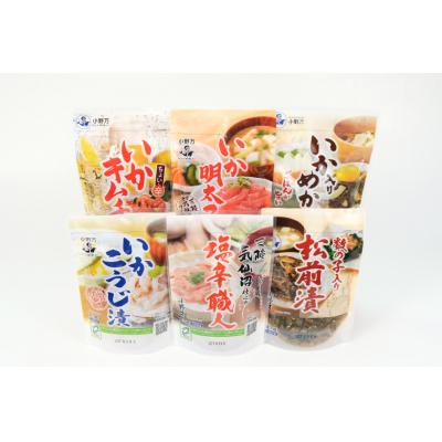 ふるさと納税 気仙沼市 小野万 塩辛・珍味 スタンドパック 詰め合わせ 6品セット 小野万 20564632 |  | 01