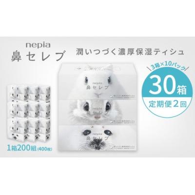 ふるさと納税 春日井市 【定期便】2回発送(6か月おきに発送) ネピア鼻セレブティシュ3箱×10パック
