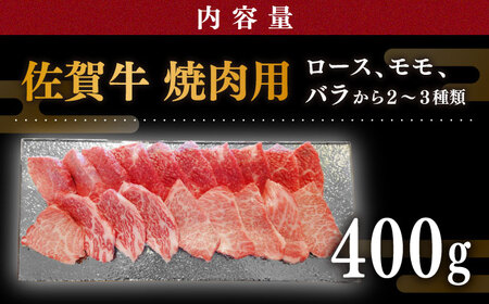 佐賀牛 焼肉用 400g 厳選部位 ロース・モモ・バラからいずれか /肉 牛肉 佐賀牛 佐賀県産和牛 ブランド牛肉 肉 牛肉 佐賀牛 国産牛肉 上質な肉質 贅沢な牛肉  焼肉用 肉 牛肉 モモ肉 バラ