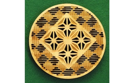 伝統文様コースター 北斎と光琳 桧製 6枚組｜HG000577