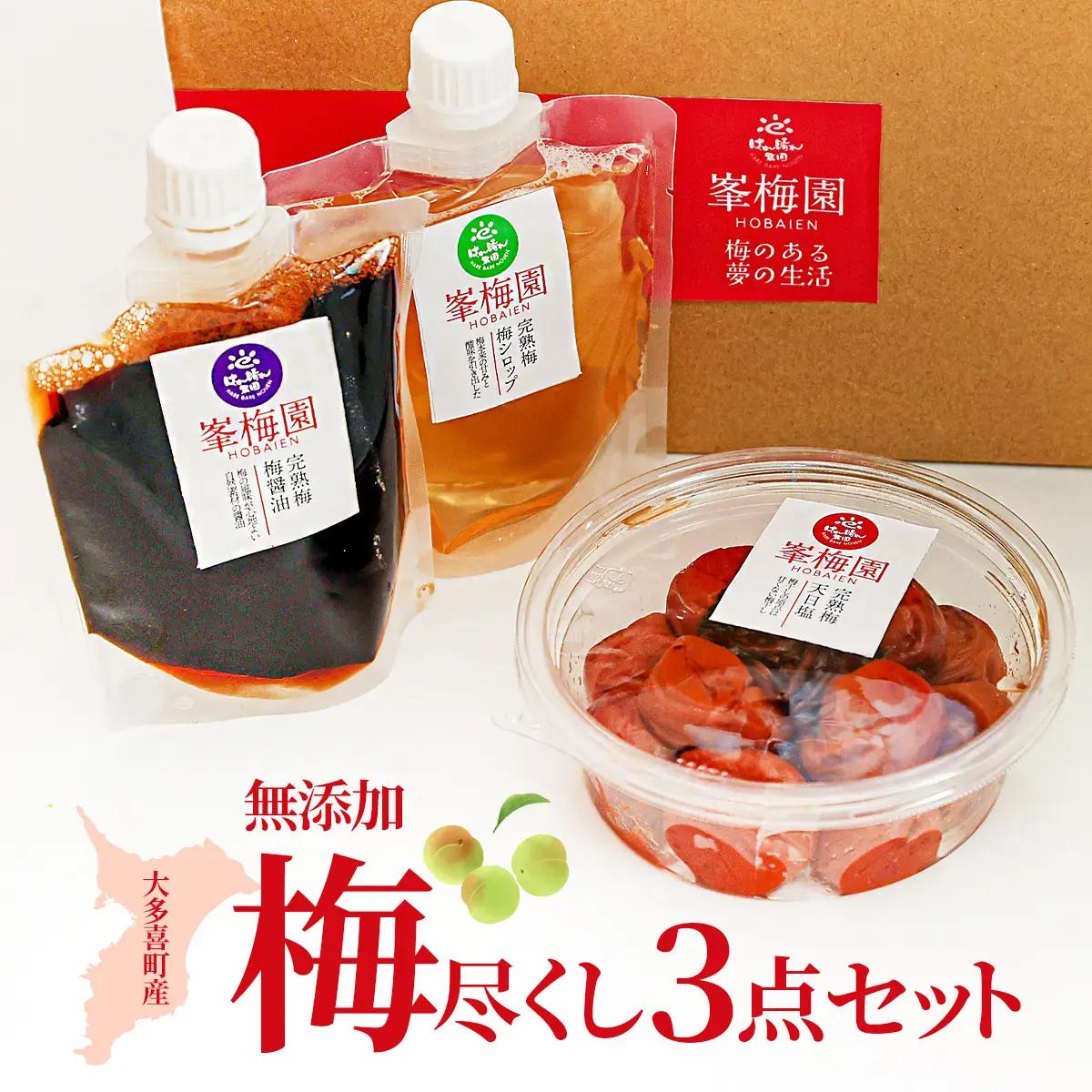 W01306 大多喜町産　無添加梅尽くし３点セット