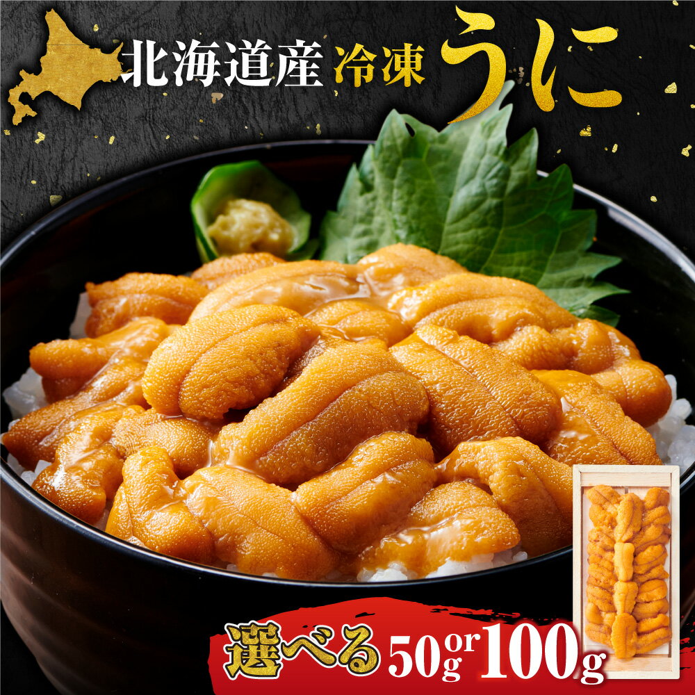 【ふるさと納税】 北海道産 ムラサキウニ 【 選べる 容量 】 1折 2折 計50g 計100g 冷凍 うに 雲丹 ミョウバン不使用 海鮮 魚介 水産 特殊冷凍 自然解凍 鮮度抜群 お取り寄せ ギフト 贈答 北海道 札幌市