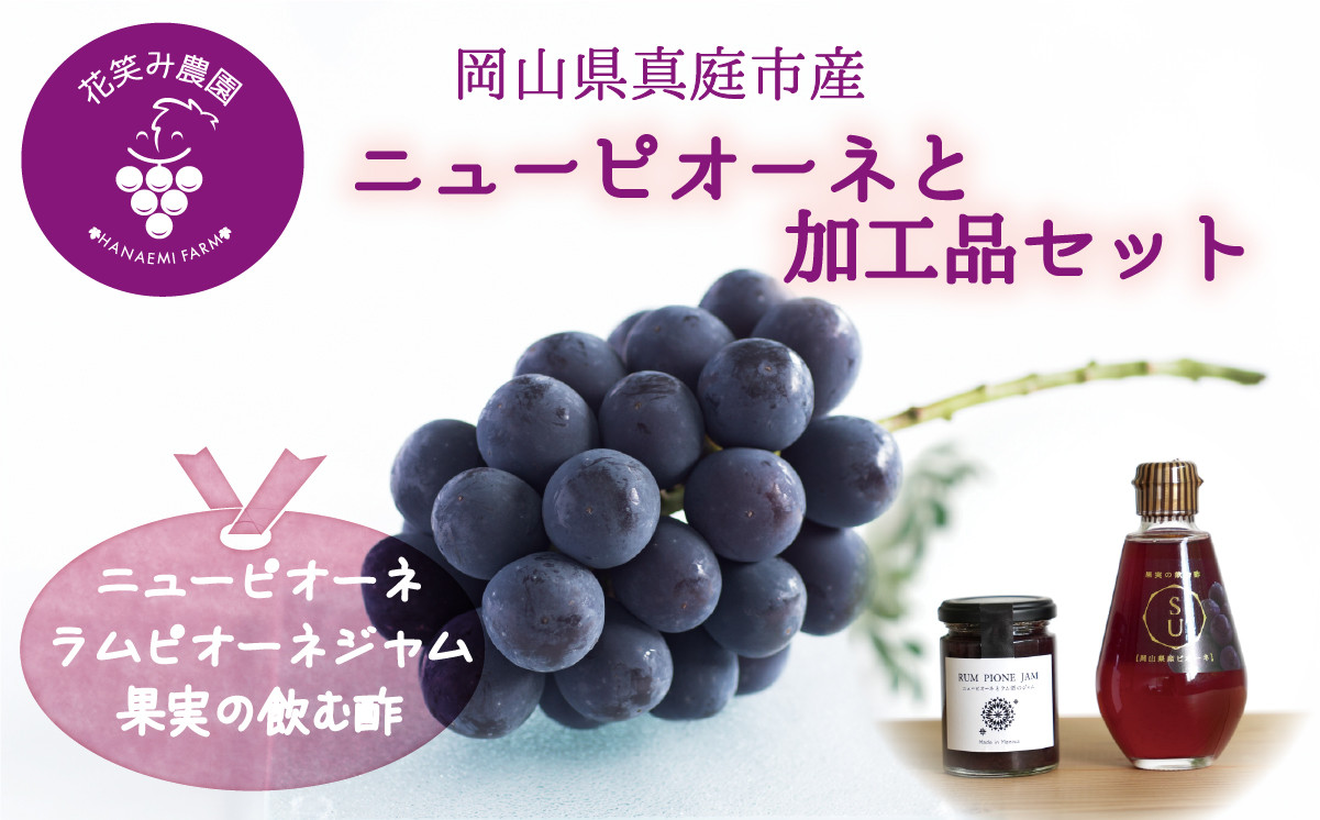 .花笑み農園　岡山の『ピオーネ&ラムピオーネジャム&飲む酢』【hana071-01】