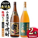 【ふるさと納税】小鹿酒造芋焼酎・梅酒セット！小鹿黒・小鹿梅酒(各1800ml・計2本) 鹿児島 国産 酒 アルコール 焼酎 芋焼酎 梅酒 黒麹 一升瓶 ロック お湯割り ソーダ割 飲み比べ 宅飲み セット ギフト 贈答【肝付町観光協会】