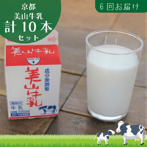 牛乳 定期便6回 美山牛乳 200ml 10本 セット 牛乳