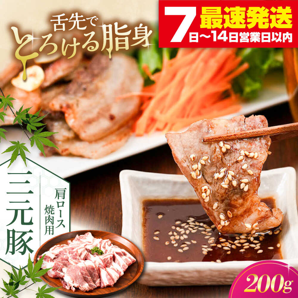 【ふるさと納税】三元豚 肩ロース 焼肉用 200g《喜茂別町》【平田牧場】 肉 豚肉 ロース 焼肉 スライス 冷凍配送 北海道 平田牧場 [AJAP131] 8000 8000円 8千円