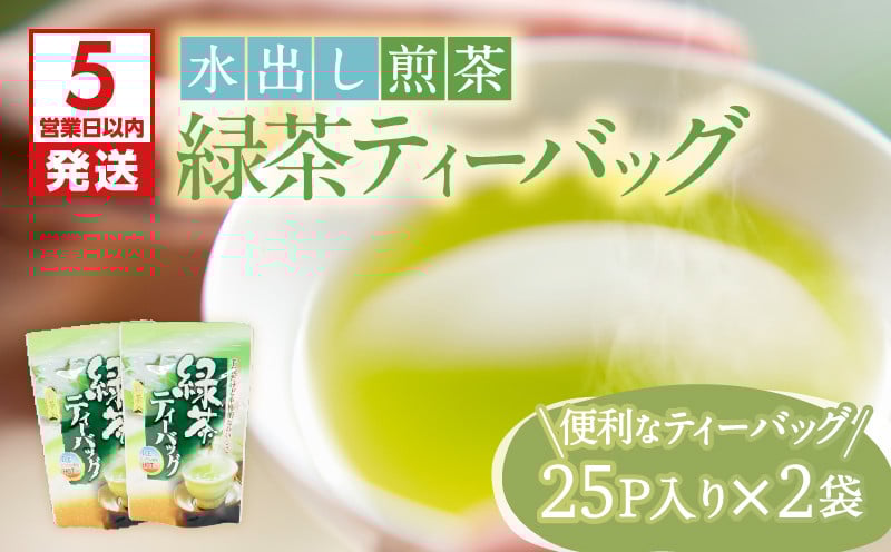 
            【期間限定】水出し煎茶 緑茶ティーバッグ 2袋　K111-039_01
          