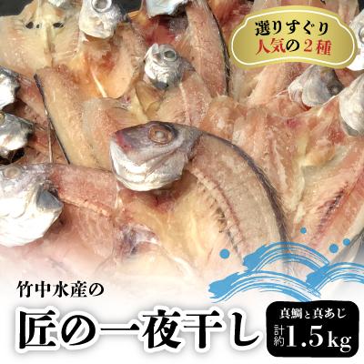 ふるさと納税 八幡浜市 竹中水産の「匠の一夜干し」選りすぐり人気の2種!(真鯛と真あじ)計約1.5キロ【D22-233】
