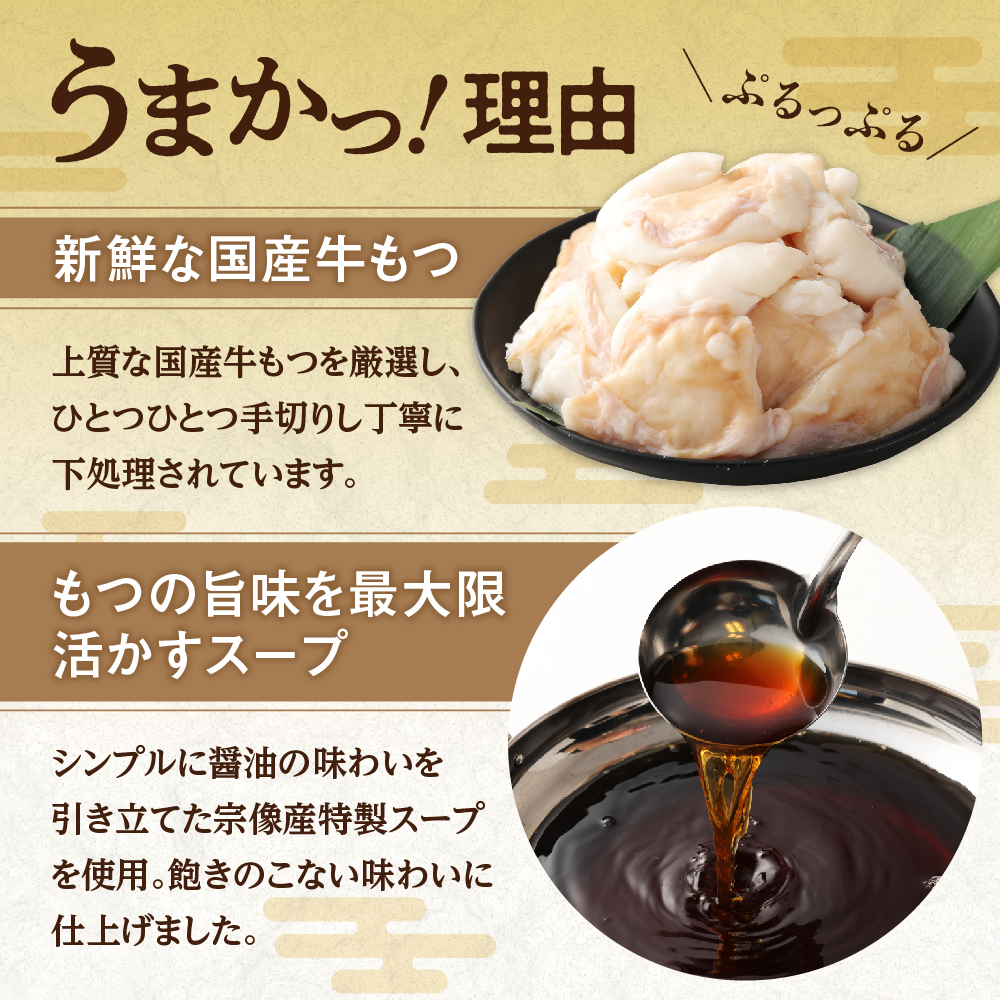 【一週間以内に発送】【ギフト】博多もつ鍋　醤油味（3人前）【海千】_HA0655