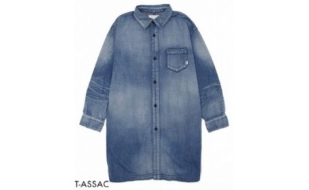 【SIZE:FREE】T-ASSACレディースデニムシャツ「DENIM SH LONG/LIGHT INDIGO」