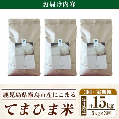 ふるさと納税 霧島市 3回定期便《令和7年産》てまひま米(品種:にこまる) (計15kg)【末蜜農園】K-198-E |  | 01
