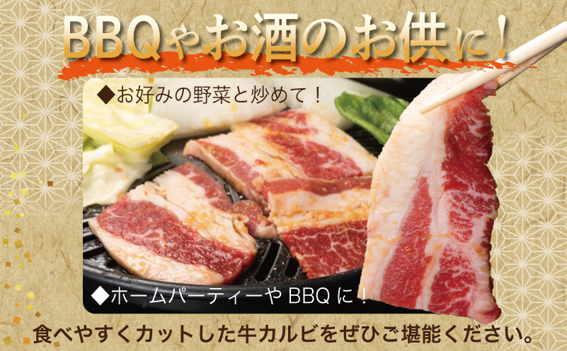 【ANA限定】 牛カルビ 焼肉用 タレ漬け+塩麹漬け 合計1kg（250g×各2袋） 【味付け 小分け 焼くだけ 簡単調理 BBQ 牛肉 250g×4袋】 010B1669