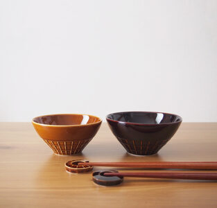 【美濃焼】 miyama. ごはん茶碗 M・L はしおき付 ブラウン 瑞浪市 / ミヤマプランニング 食器 茶碗 箸置き [AZCM068]