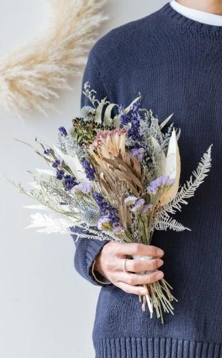 ドライフラワーブーケ ブルー