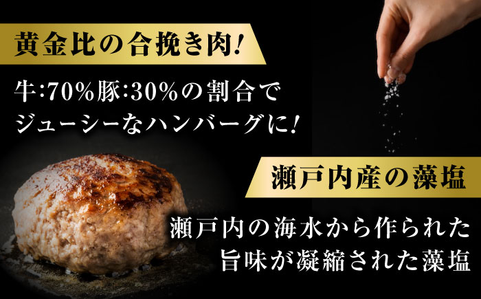 冷凍 肉 和牛入り！挽肉と藻塩ハンバーグ 4種合計8個(生2個、プレーン2個、デミグラス2個、和風オニオン2個) 広島県福山市/有限会社池口精肉店 ハンバーグ 黒毛和牛 国産 おかず [BAFK006
