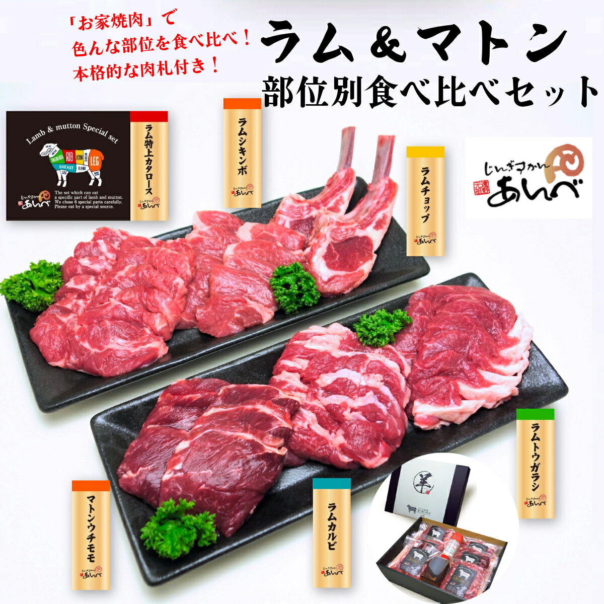【ふるさと納税】ラム肉 マトン肉 羊肉 部位別 食べ比べ セット【元祖 じんぎすかん の あんべ 】遠野 ジンギスカン ラムチョップ 仔羊肉 秘伝のタレ たれ オーストラリア 人気 売れ筋 お取り寄せ グルメ 通販 BBQ 肉 ギフト プレゼント お歳暮 岩手県 鍋 送料無料