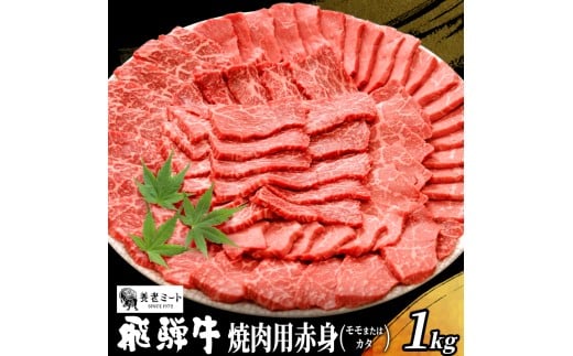 【最短発送】 贅沢！ 飛騨牛 モモまたはカタ 焼肉用 1kg 4～6人前 牛肉 和牛 肉 焼肉 BBQ 霜降り カルビ 赤身 モモ カタ 東白川村 岐阜 養老ミート