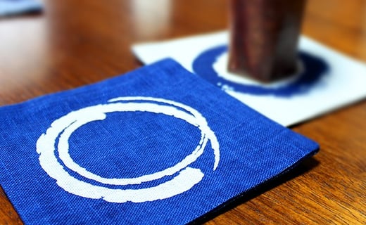 
            藍染コースター大 2枚　手染め 藍染 インテリア
          