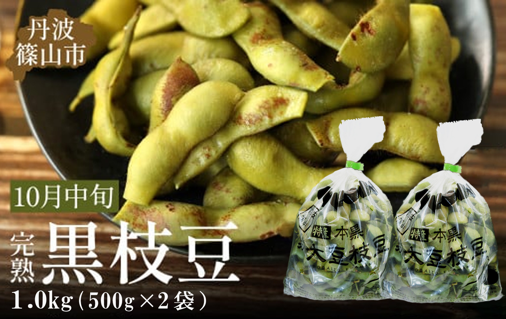 
            【2025年10月中旬発送】令和7年産 丹波ふるさと村の丹波黒枝豆500g×2(枝なし)
          