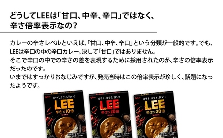 グリコ ビーフカレーLEE（10倍・20倍・30倍）辛さ食べ比べセット（3種各1個） ｜非常食セット LEE カレー 食べ比べ レトルト食品 常温保存 レンジ 非常食 カレー 湯煎 詰め合わせ 湯煎 