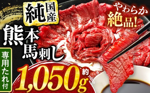 希少な 純 国産 赤身 馬刺し 約1050g タレ付き 馬肉 ブロック | 肉 にく お肉 おにく 馬 馬刺 熊本県 玉名市