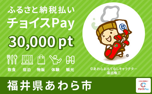 
あわら市チョイスPay 30,000pt（1pt＝1円）【会員限定のお礼の品】
