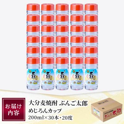ふるさと納税 佐伯市 大分麦焼酎 ぶんご太郎 めじろんカップ (計30本・1本あたり200ml) |  | 01