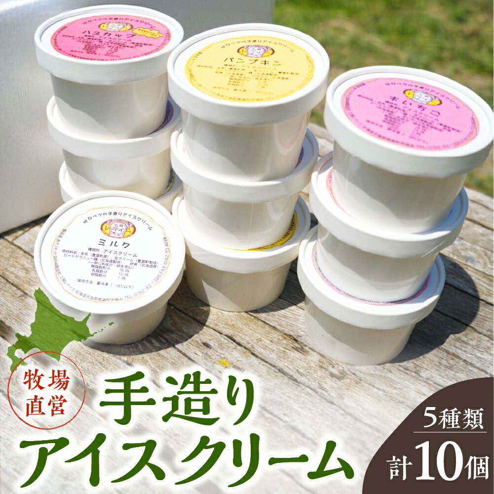 【ふるさと納税】★4.60高評価★ 手造り アイスクリーム 5種 80ml×10個 ( ミルク パンプキン ロイヤルクリーム 木いちごorよもぎ 季節の店長セレクト) | アイス カップアイス 詰め合わせ セット デザート 贈り物 おやつ 冷凍 とよとみ 北海道 豊富町
