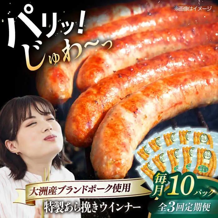 ウインナー【全3回定期便】特製 5本入り×10袋  ウインナー[AGAZ079]