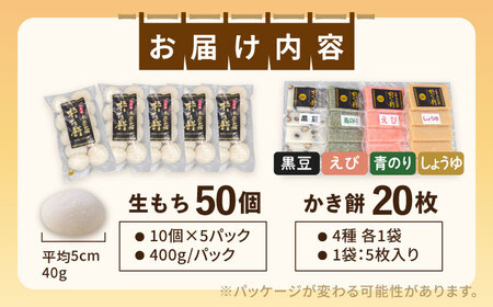 【1月以降発送】築上町産 本格 杵つき 生もち + かき餅 セット 5種類（9袋）《築上町》【アルク農業サービス合同会社】 餅 お餅 もち [ABAB004] きな粉餅 月見餅 鏡餅 しる餅 あん餅 