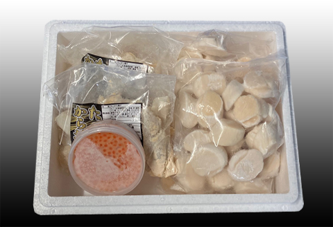 たこ唐揚げ250g×2P、ほたて貝柱500g×2P、いくら醤油漬け100g×1P C-70073