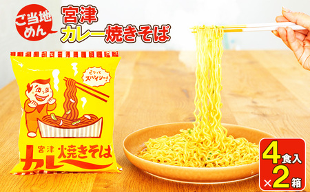 即席めん 宮津カレー焼きそば 4食入×2箱  天橋立 ご当地 即席めん