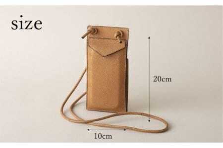 ENVELOPE（革のカシミヤ 郡上市産明宝鹿革スマホショルダーバッグ）ブラック