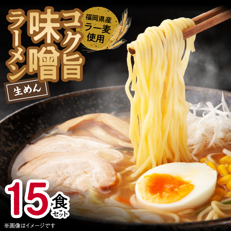 福岡県産ラー麦使用 コク旨 味噌ラーメン（生めん）15食セット PC5206