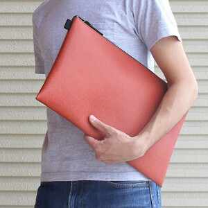FUKUNARY マルチケース L タブレット バッグインバッグ 旅行 出張 出勤 おしゃれ バスケットボール ミカサ ブラウン フクナリー M027L