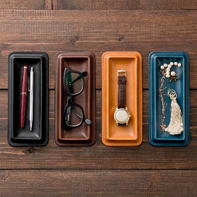 ふるさと納税 富山県 colm レザートレイ　Mサイズ　ブルー　「立体成型で作った本革製トレイ」 |  | 03